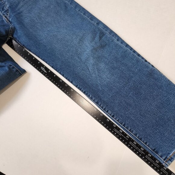 Levi's Ribcage Straight Ankle Jeans 28 Blue Buttonfly High Rise Stretch Denim - Picture 7 of 13